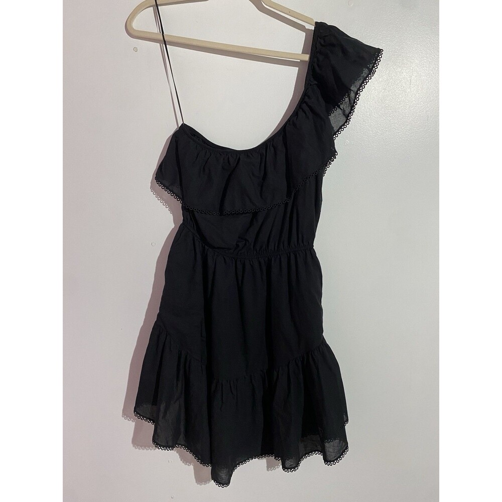 Free People Dress L Black Mini Lovers Lane Ruffle Feminine‎ Minimalist Vacation - Picture 4 of 13